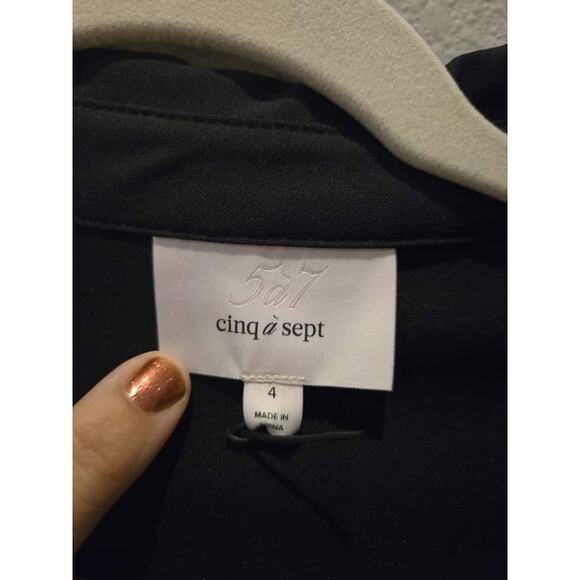 Cinq à Sept McKenna Knot Front Midi Dress Black Size 4 Long Sleeve - Picture 3 of 9